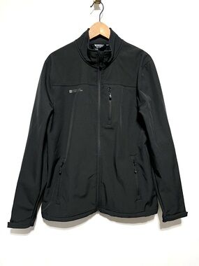 Mountain Warehouse Black Softshell Fleece Lined Water Resistant Jacket Large